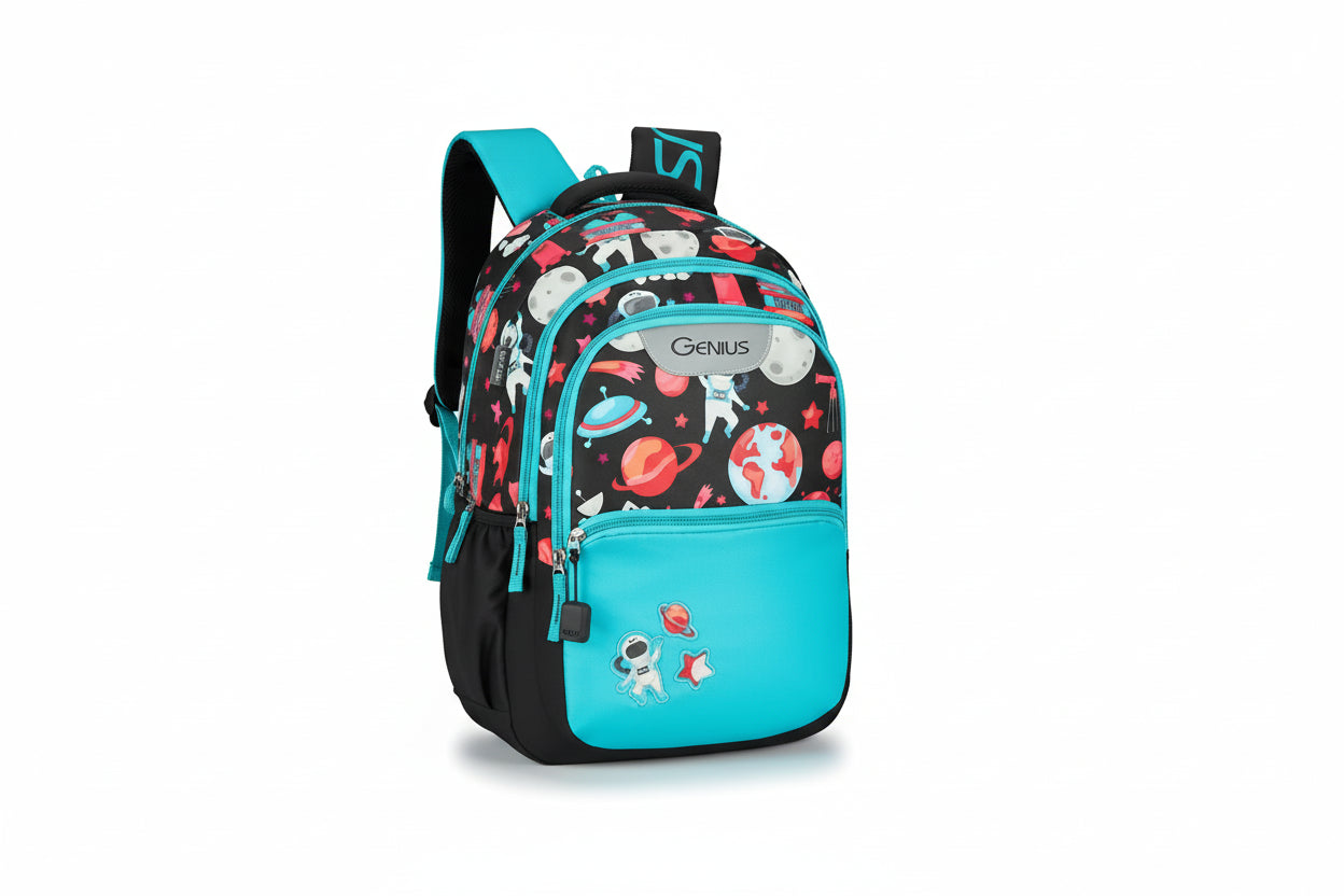 Genius by Safari Comet Black 27L Student Backpack HalfPe - FW -TPT