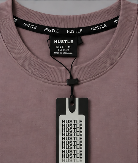 HUSTLE Men's Crew Neck Oversized Fit T-Shirt – Mauve Pink(oversized fit)