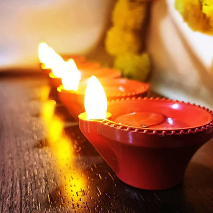 PROSPERRO LUMO by Parkash Candles Acrylic Flameless & Smokeless Decorative Candles Led Tea Light Perfect for Diwali (Pack of 12) - HalfPe