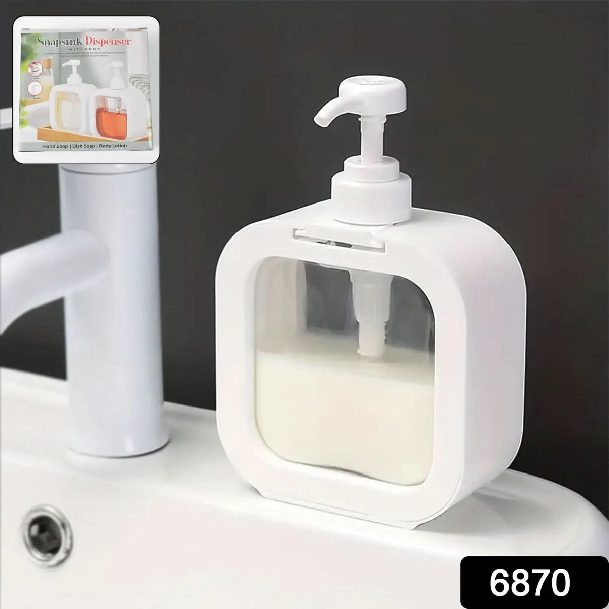 Snap Sink Dispenser Plastic Clear Empty Pump Lotion Bottles (1 Set) HP DD
