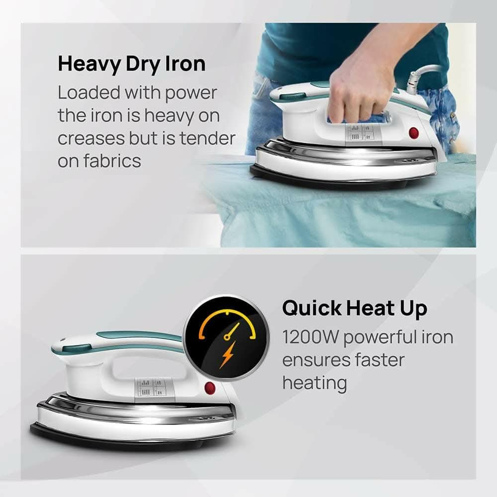 Wipro Vesta GD203 1200 Watt Heavyweight Automatic Dry Iron - HalfPe