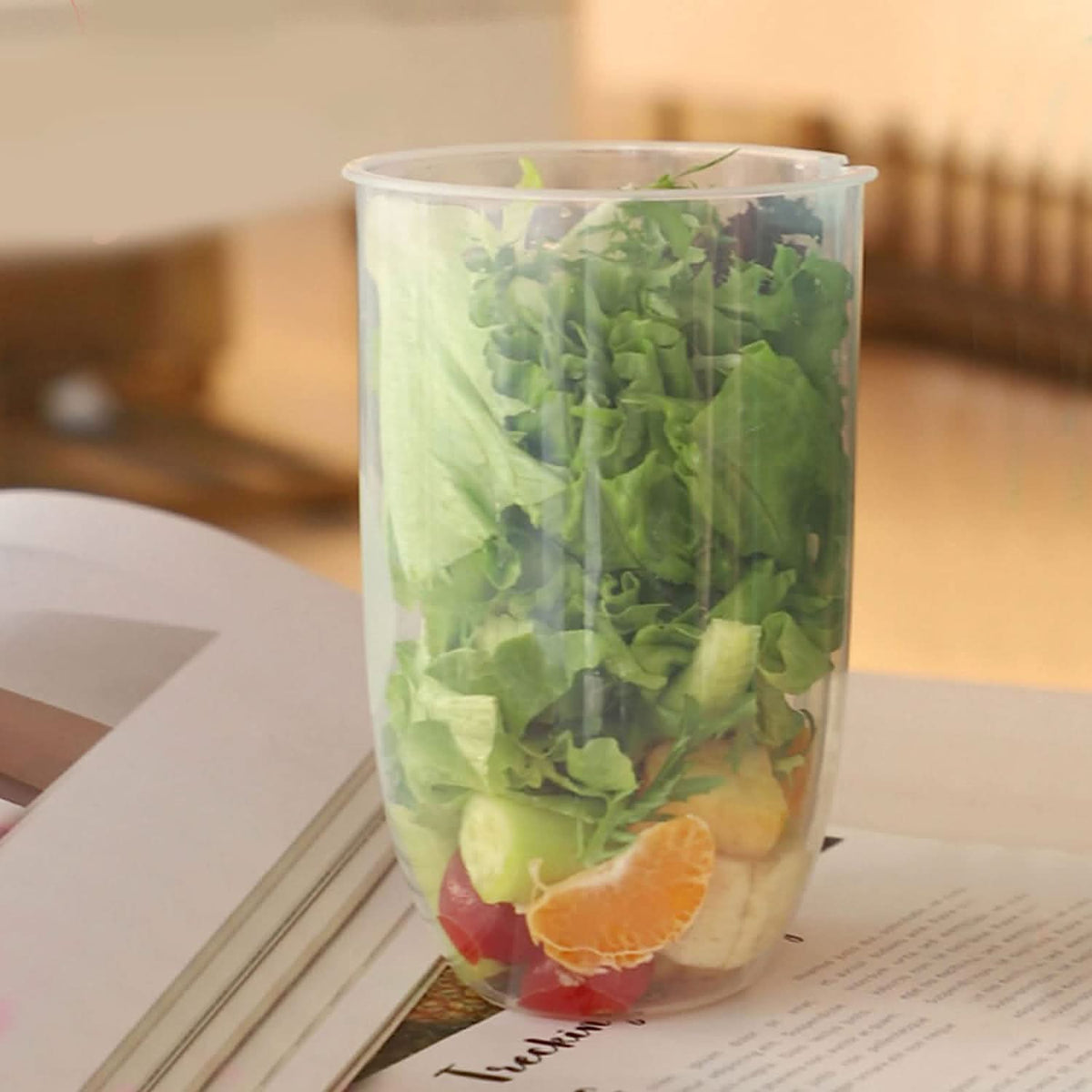 Fruit And Vegetable Salad Cups  Easy Clean Salad Mixing Cup  (1pc) HP DD
