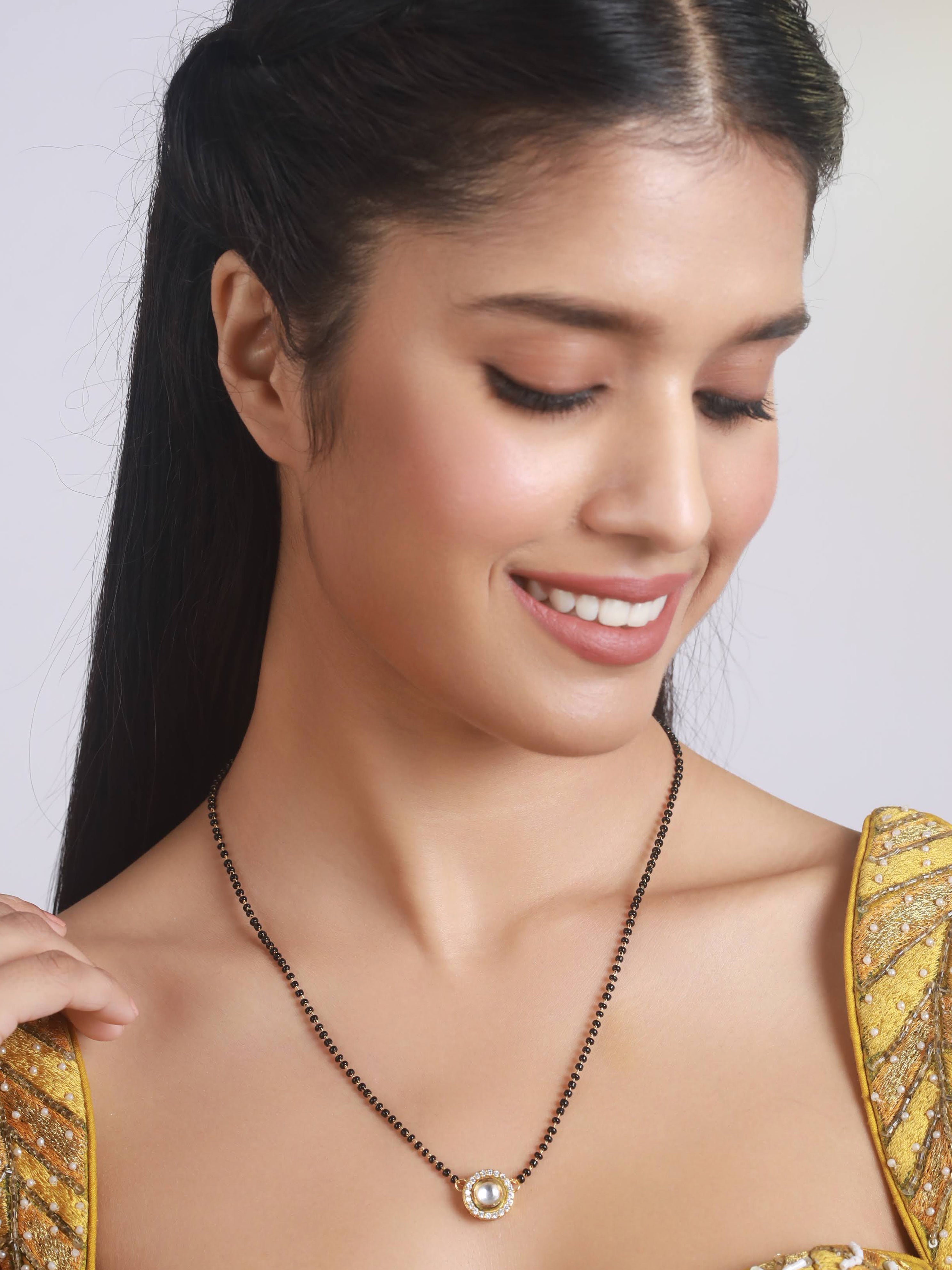 Black & Gold Kundan Mangalsutra