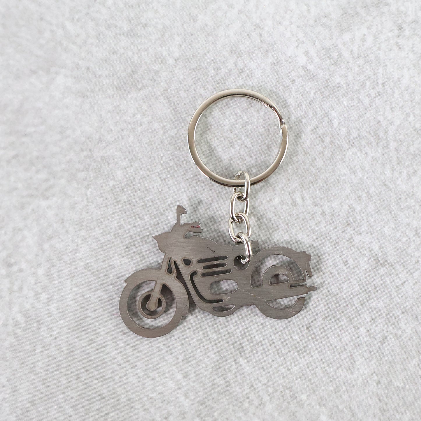 Motorcycle Silhouette Metal Keychain - (1 Pc)