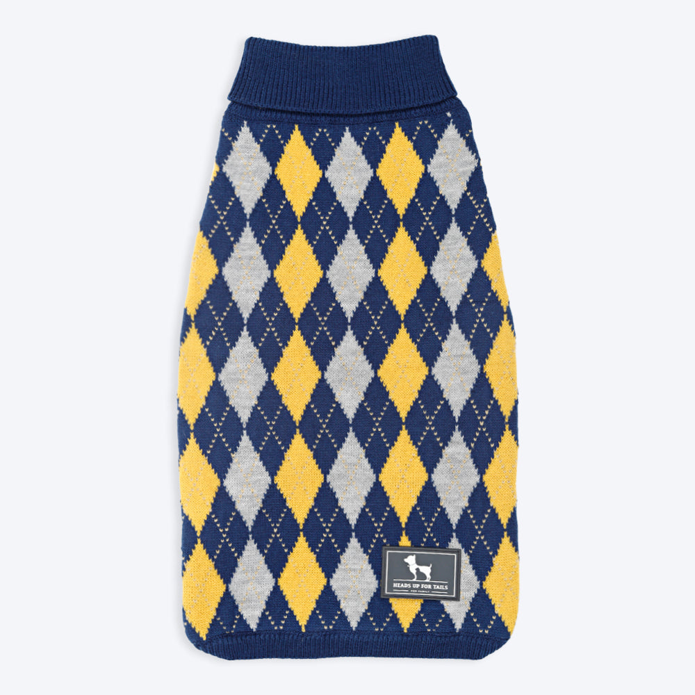 HUFT Argyle Warm Touch Dog Sweater - Navy-5