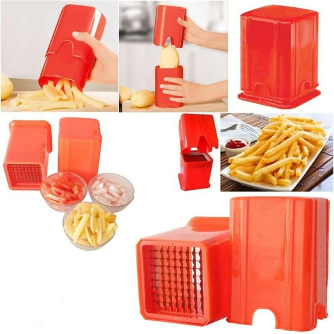 French Fried Cutter For Manual Slices (Red) - HalfPe