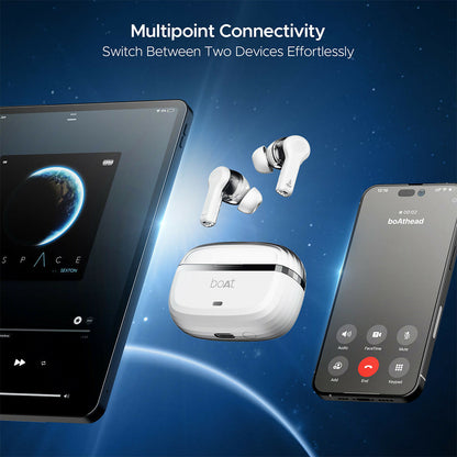 boAt Nirvana Space TWS Earbuds with 360º Spatial Audio & 32dB ANC Halfpe Deals