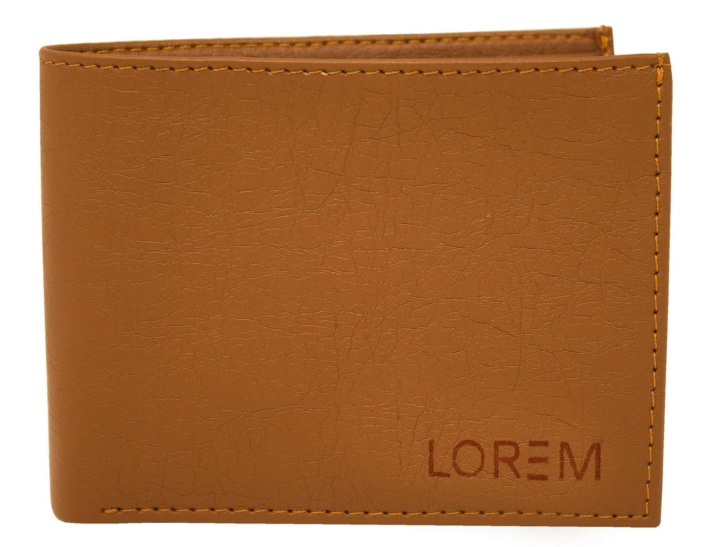 Lorem Tan Card Slot Album Bi-Fold Faux Leather 9 ATM Card Slots Wallet For Men - HalfPe