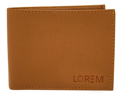 Lorem Tan Card Slot Album Bi-Fold Faux Leather 9 ATM Card Slots Wallet For Men - HalfPe