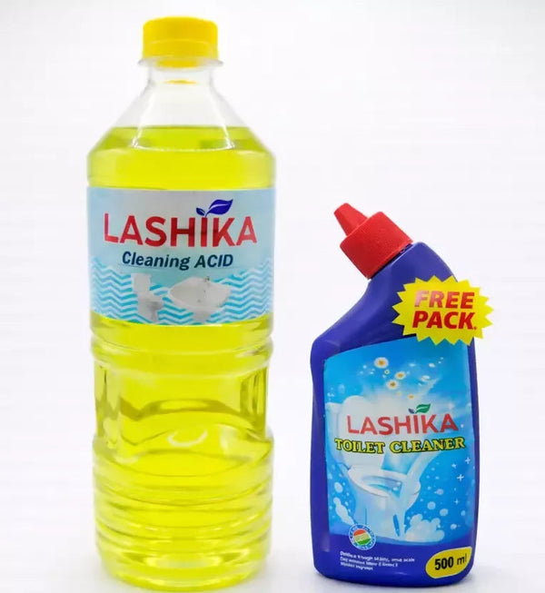 Lashika Cleaning Acid 1L with FREE Toilet Cleaner 500ml – Powerful Bathroom Cleaning Combo Mahathi Enterprises