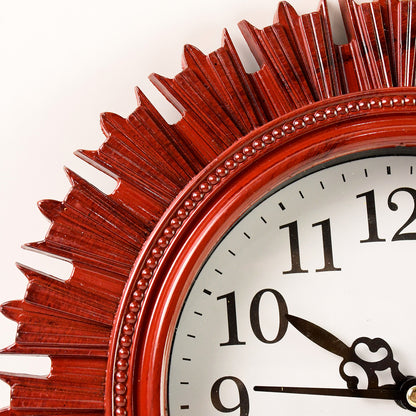 Wooden Look Designer Wall Clock Plastic Decorative Latest Wall Clock Battery Operated Round Easy To Read For Roomhomekitchenbedroomofficeschool