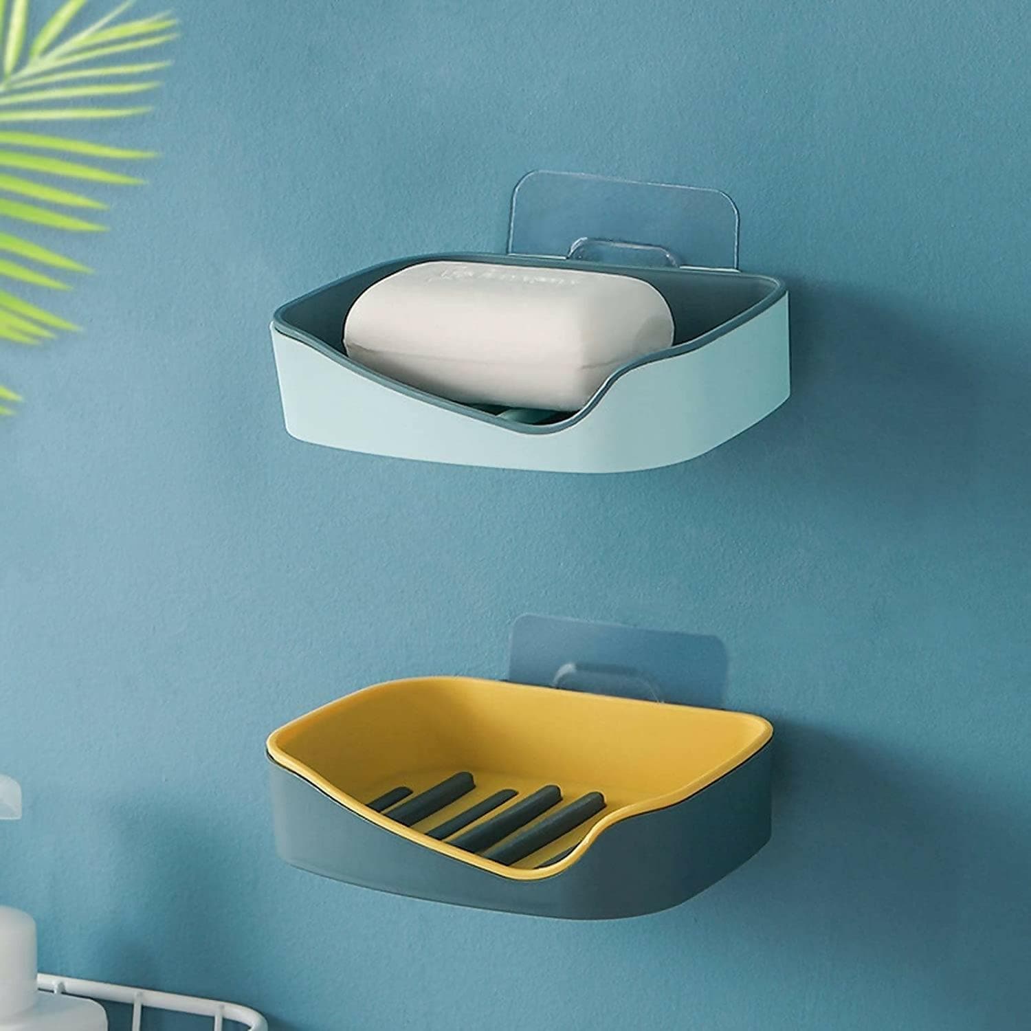 Wall Mounted Self-Adhesive Plastic Soap Dish Holder - HalfPe