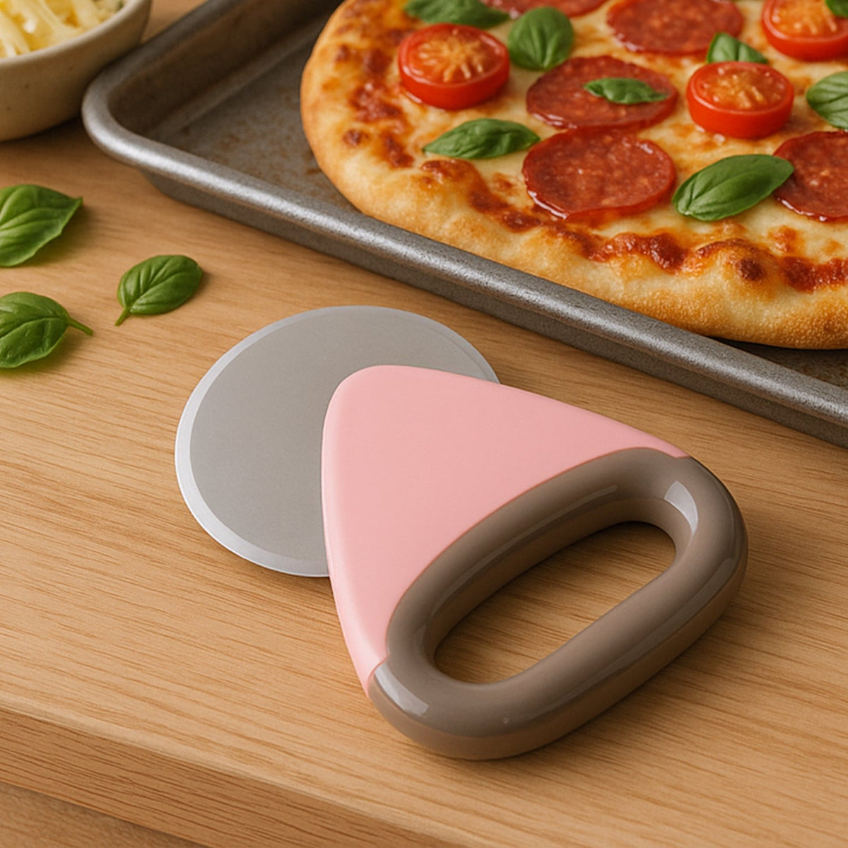 Homechef Ergonomic Pizza Cutter With Stainless Steel Rotating Blade (1 Pc) HP DD