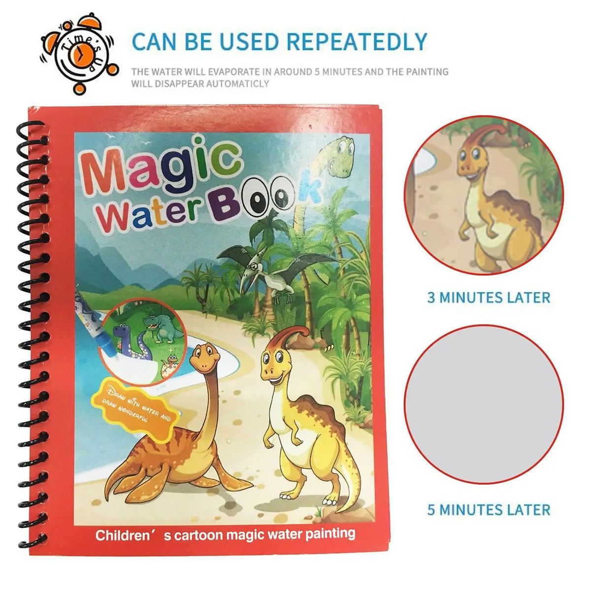 Magic Water Quick Dry Book Water Coloring Book Doodle With Magic Pen Painting Board HP DD