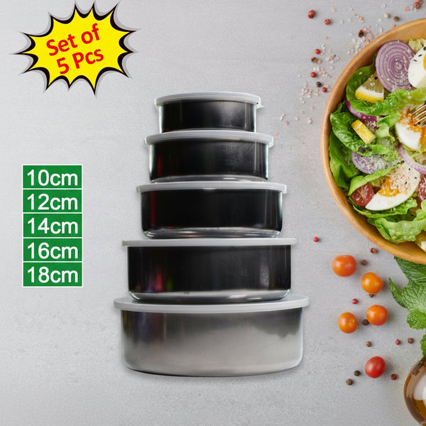 5 In 1 Stainless Steel Food Storage Airtight & Leak Proof Lunch Box