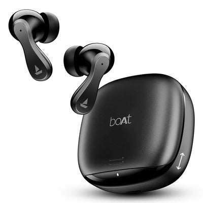 boAt Airdopes 313 TWS Earbuds – Bluetooth 5.4, Deep Bass - Carbon Black Halfpe Deals