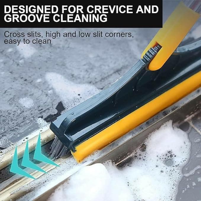 2 in 1 Tiles Cleaning Brush Floor Scrub | Bathroom Brush with Long Handle 120° Rotate - HalfPe