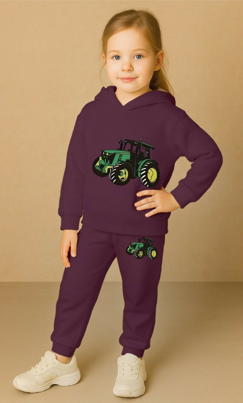 Premium Kids' Maroon Winter Fleece Hoodie and Joggers Set – Cute Graphic Printed Sweatshirt & Track Pants Luck Fashion