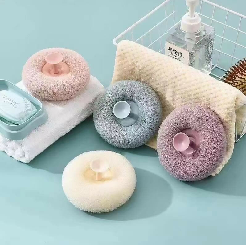 Exfoliating Round Loofah Bath Brush Soft Mesh Body Scrubber for Deep Cleansing, Gentle Exfoliation & Relaxing Massage