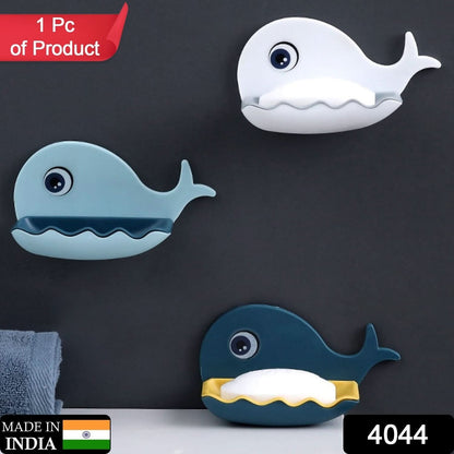 Fish-Shaped Double Layer Soap Holder with Wall-Mounted, Waterproof & Adhesive Rack for Bathroom/Kitchen