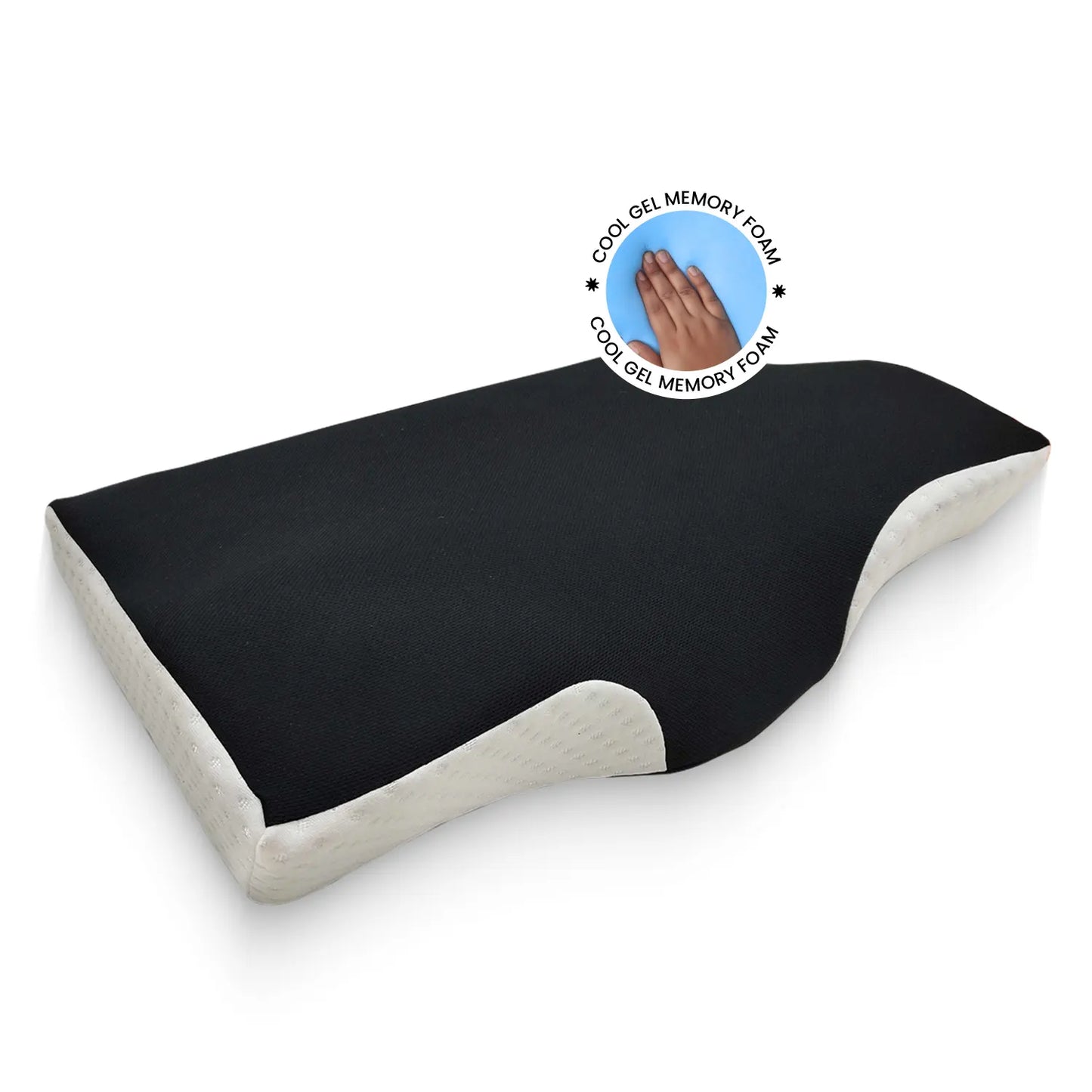 Sleepsia Cervical Pillow for Neck Pain & Shoulder Pain Relief |Orthopedic Memory Foam Pillow, Cervical Pillow, Neck Support Medical Pillow - Black/White (Gel)