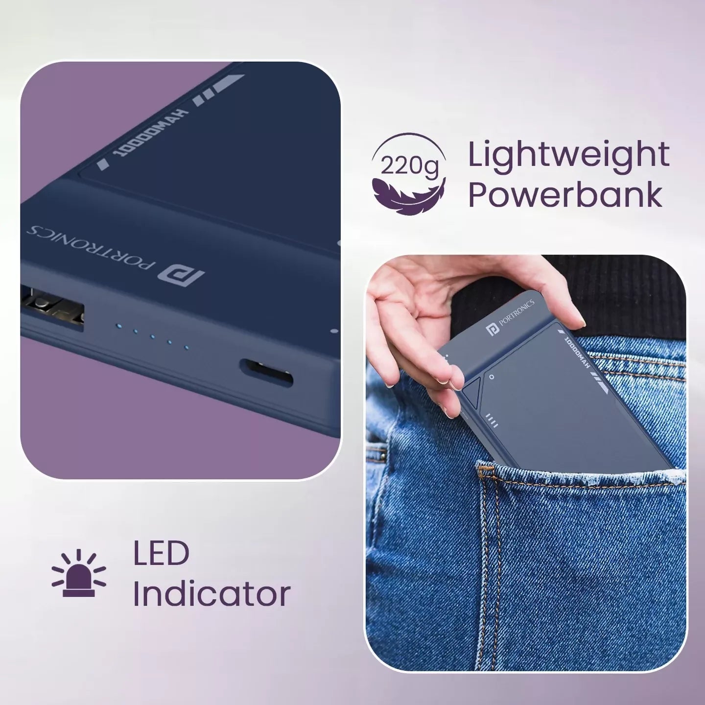 Portronics Luxcell UNO 10 10000mAh 22.5W Power Bank Halfpe Deals