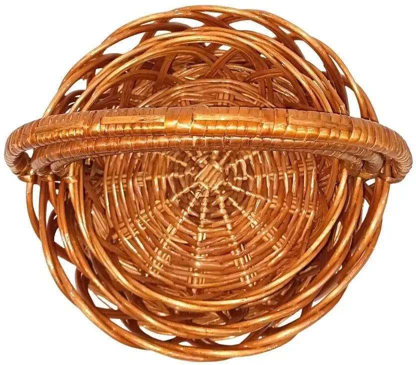 Eco Friendly Hand Woven Round Jali Cane Basket Set 7 8 9 Inch Multipurpose Baskets JPS PRODUCTS (ACHSA)