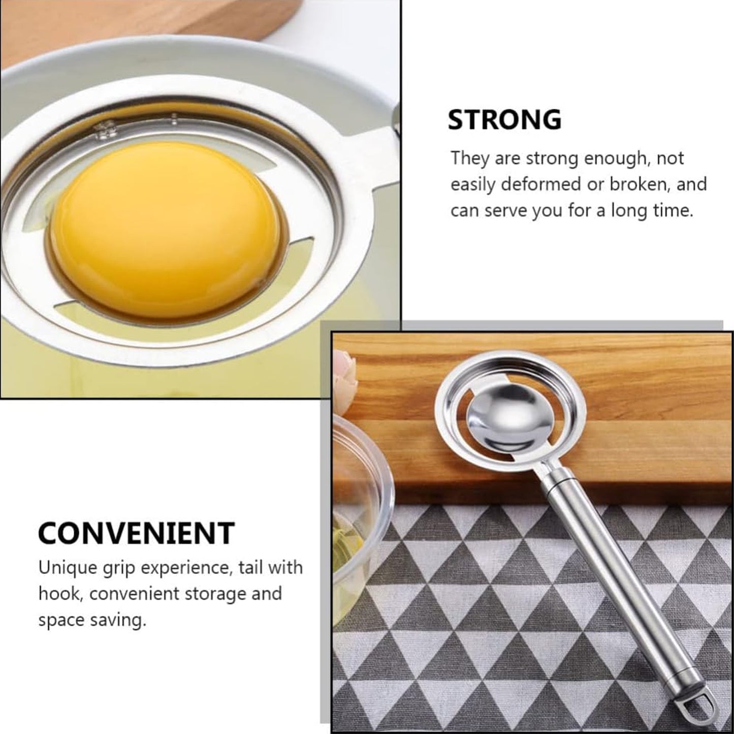 Kitchen Tools Egg Yolk White Separator Stainless Steel Egg White Separator Tools Eggs Yolk Filter Gadgets Kitchen Gadgets Separating Funnel Spoon Egg Divider Tools