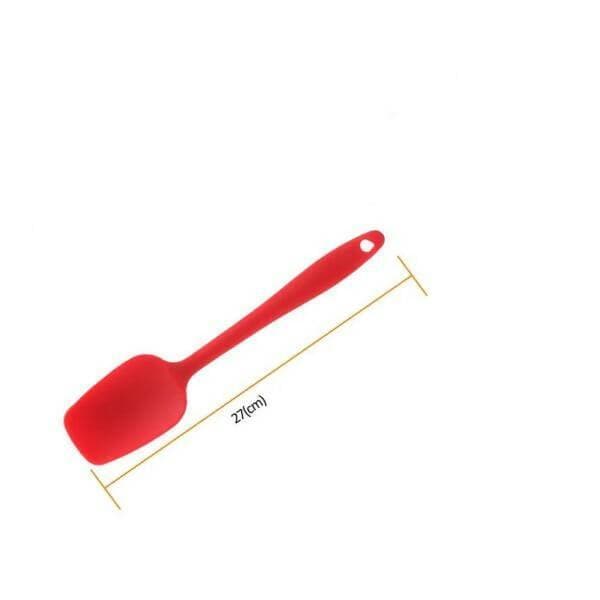 P-Plus International Silicone Non-Stick Heat Resistant Kitchen Utensil| Spatula Spoon (RED - Pack of 2 - Big + Small ) - HalfPe