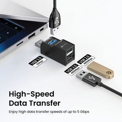 Portronics Mport 3A Multiport USB Hub(Compatible: All Devices, Black)