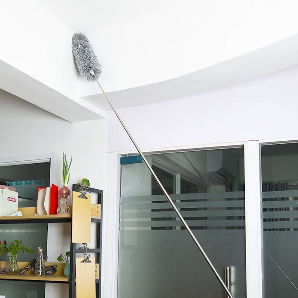 Microfiber Duster with 100-Inch Extendable Handle for High Ceiling & Furniture Cleaning