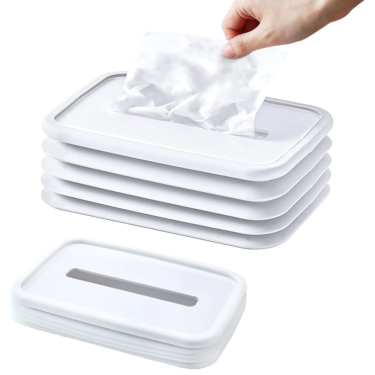 Silicone Tissue Holder Box – Compact Cylinder/Cube Design for Bathroom, Office, Car & Bedroom