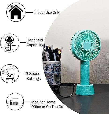 Mini Cartoon Style Rechargeable Fan used in all kinds of places (Multicolor) - HalfPe