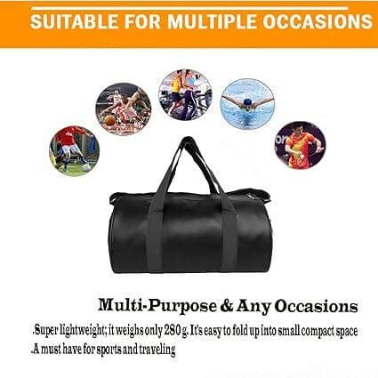 Gym Duffel Bag for Fitnes Sports and Travel (Black, Kit Bag) - HalfPe