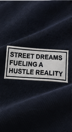 HUSTLE Men's Crew Neck Oversized T-Shirt – Navy Blue