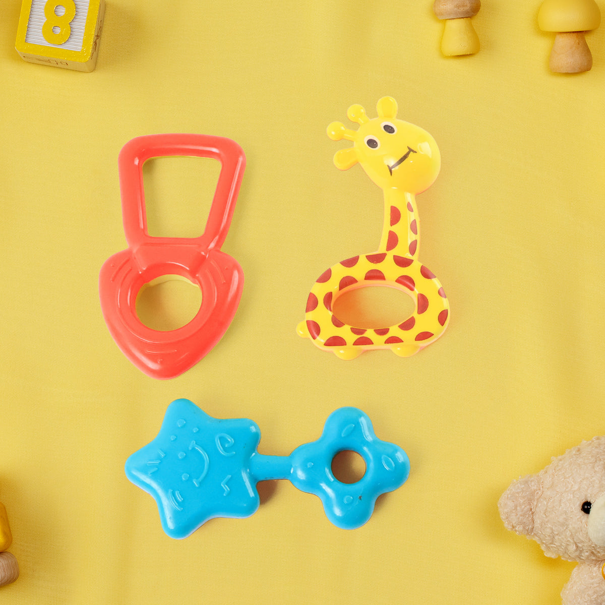 5 Pcs Set Baby Rattle Toys – Safe, Colorful, Lightweight Sound Toys for Infants