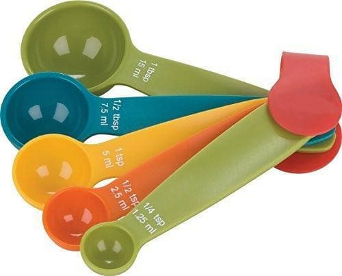 Colorful Different Volume Measuring Plastic Spoon Set (Set of 5) - HalfPe