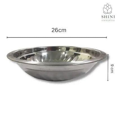 SHINI LIFESTYLE Stainless Steel Pasta Bowl (Pack of 3, Silver) - HalfPe