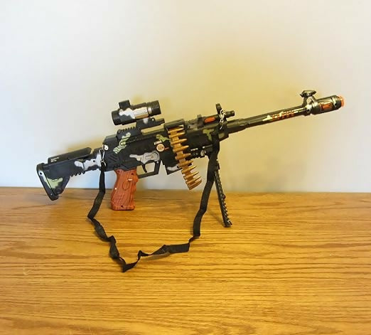 Machine Gun Toy with Sound Effects – Military Color (TPT)