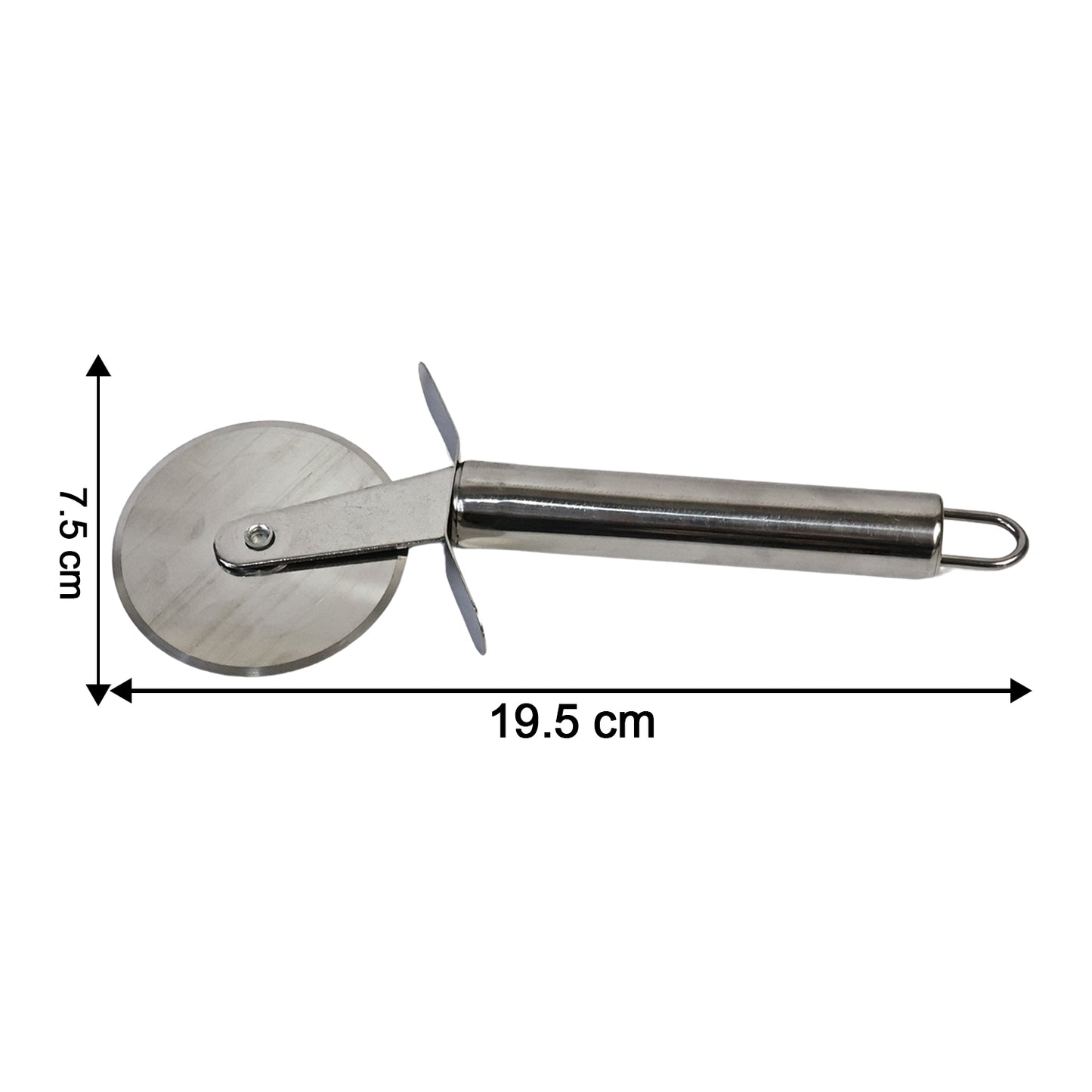 Premium Stainless Steel Pizza Cutter Wheel With Sharp Blade Comfortable Handle & Hanging Loop
