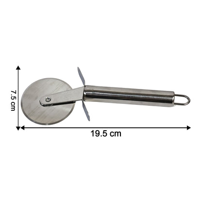 Premium Stainless Steel Pizza Cutter Wheel With Sharp Blade Comfortable Handle & Hanging Loop