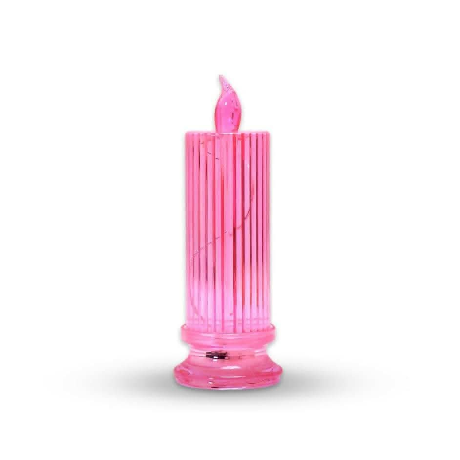 Home Decoratives Crystal LED Candle Lights (Pink) - HalfPe