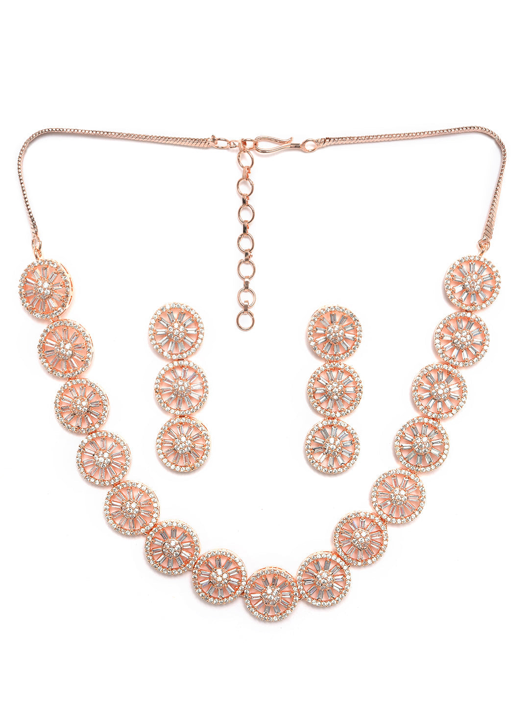 Rose Gold-Plated Ad-Studded Handcrafted Jewellery Set