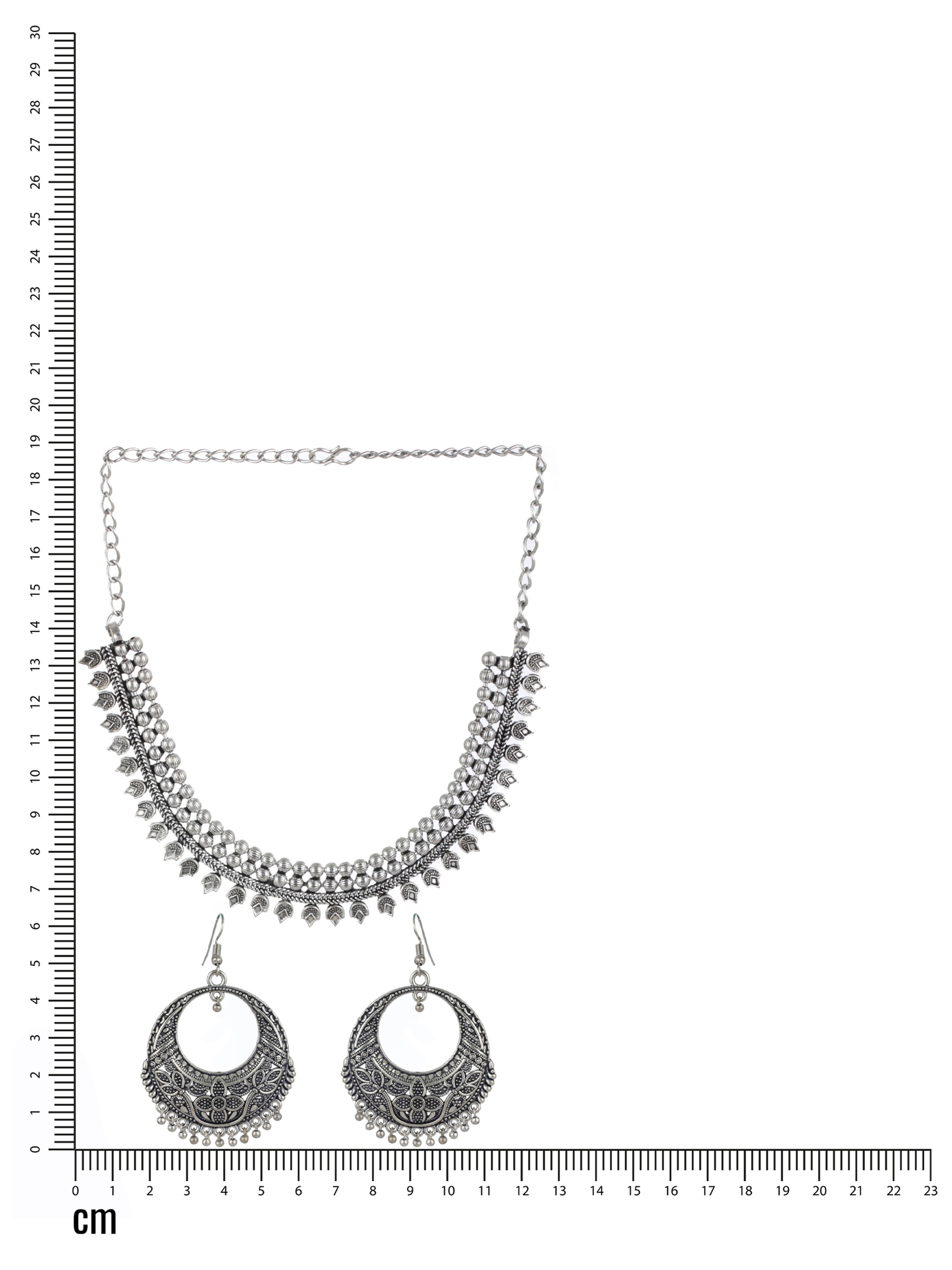 Silver-Toned & German Silver-Plated & Oxidised Jewellery Set