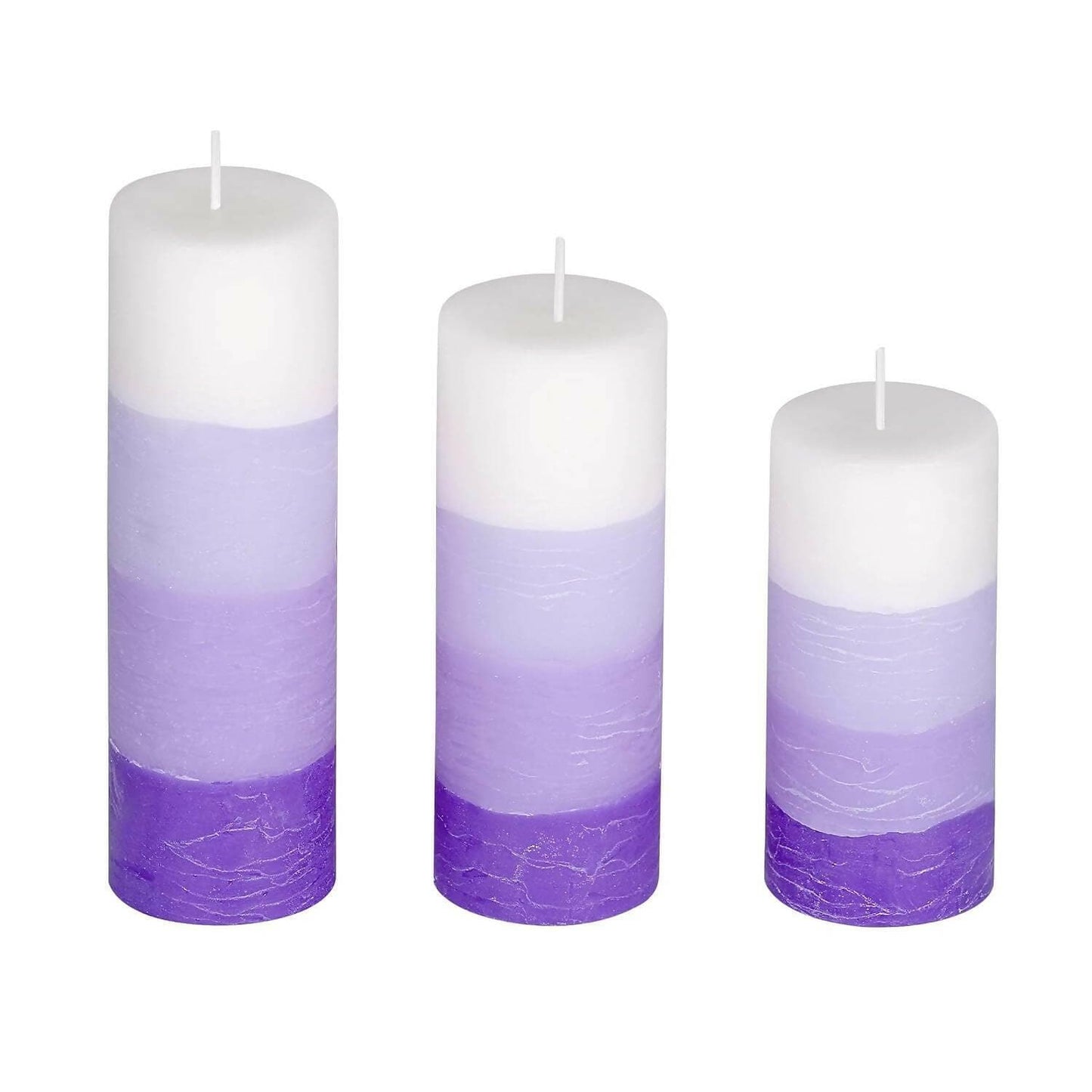 PROSPERRO LUMO by Parkash Candle Set of 3 Fragrance Pillar Candles Shade Finish (Purple - Lavender) - HalfPe