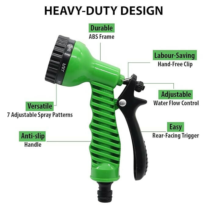 Multispace 7 Pattern High Pressure Garden Hose Nozzle Water Spray Gun Plastic