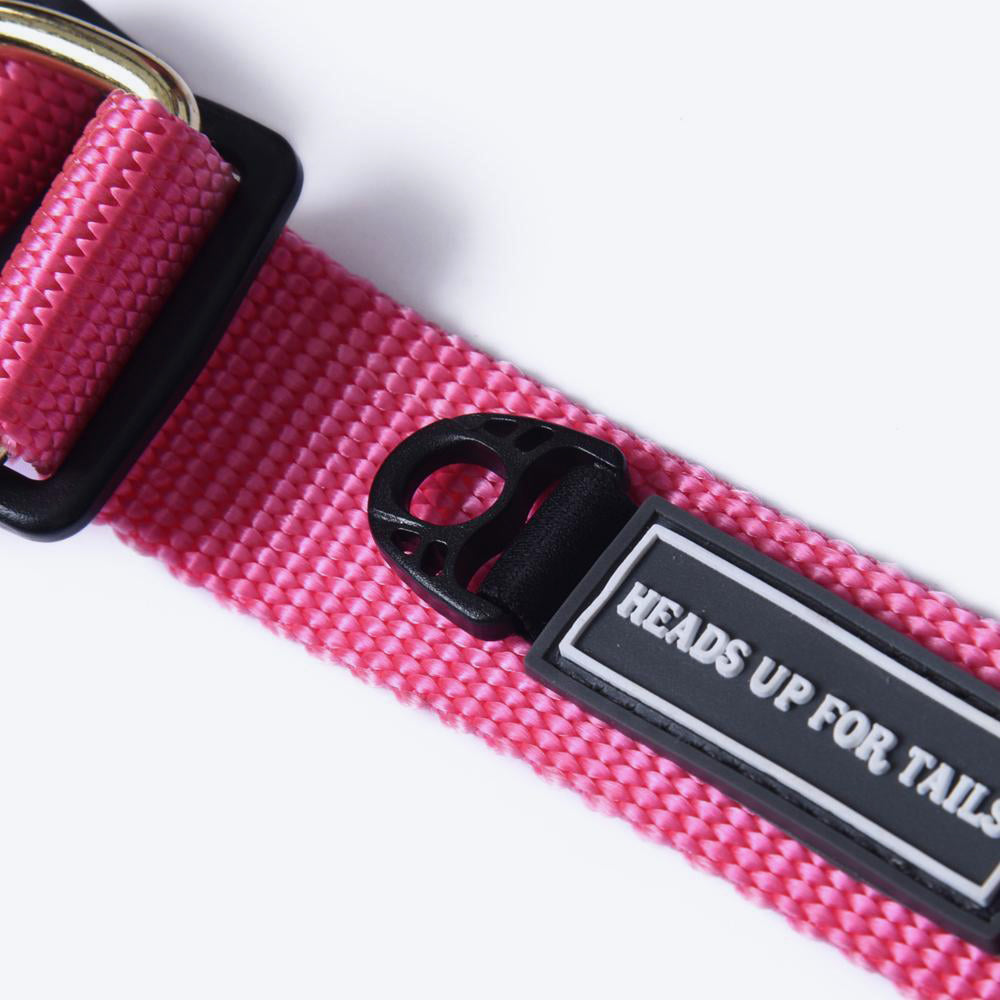 HUFT Classic Nylon Dog Collar - Pink (Can be Personalised) - Heads Up For Tails