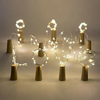 LED Cork String Lights Battery-Powered Fairy Lights for Bottles & Festive Decorations