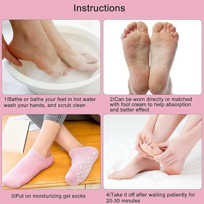 Silicone Gel Socks For Women&Men Gel Socks For Dry Cracked Feet Crack Heel Repair Socks Foot Moisturizer Spa Gel - HalfPe