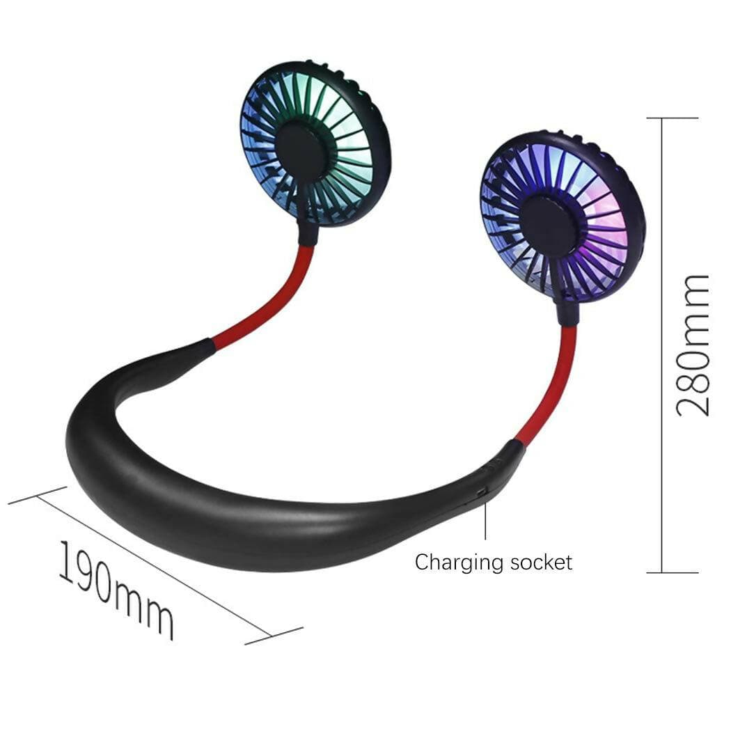 Neck Hanging Fan Adjustable Portable Wearable Fan Outdoor Fan for Women Black (MultiColour) - HalfPe